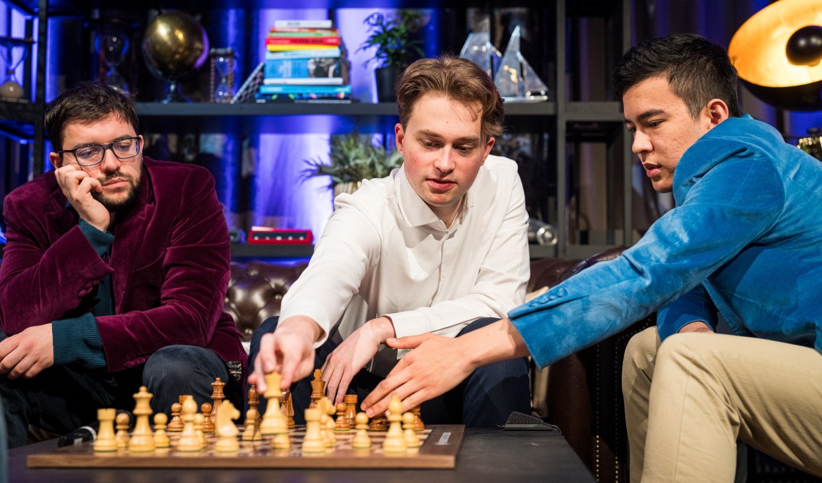 Maxime Vachier-Lagrave, Vincent Keymer, Nodirbek Abdusattorov